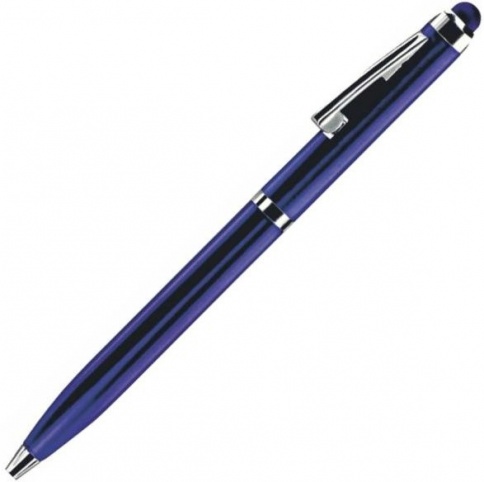 Ручка металлическая шариковая B1 Clicker Touch, синяя фото 1