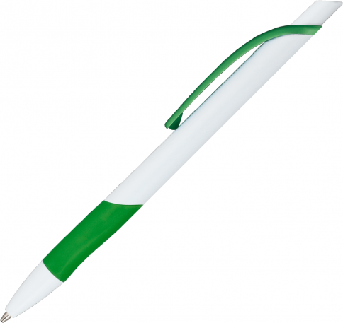 Ручка пластиковая шариковая Vivapens Kleo, с резинкой, белая с салатовым фото 4