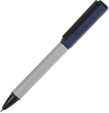 Ручка металлическая шариковая ручка B1 Bro, серая с тёмно-синим фото 1