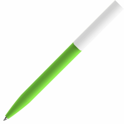 Ручка пластиковая шариковая Vivapens CONSUL SOFT, салатовая с белым фото 3