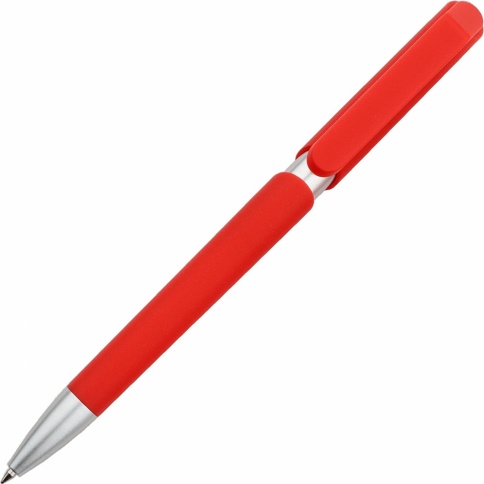Ручка пластиковая шариковая Vivapens ZOOM SOFT, красная фото 3