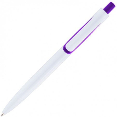 Ручка пластиковая шариковая Vivapens Focus, белая с фиолетовым фото 3
