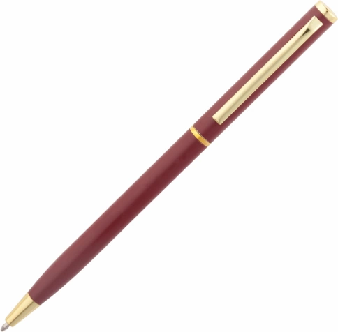 Ручка металлическая шариковая Vivapens Hilton, тёмно-красная с золотистым фото 3