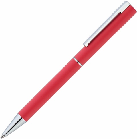 Ручка металическая шариковая Vivapens Argon Soft с софт-тач, красная фото 1