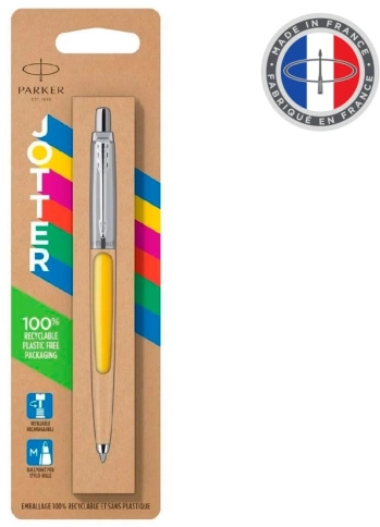 Шариковая ручка Parker Jotter Originals (2076056); Yellow CT; M синие чернила; блистер фото 2