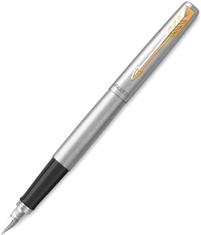Набор ручек Parker Jotter Core FK691 (2093257) Stainless Steel GT: ручка перьевая, ручка шариковая; подар.кор. фото 2