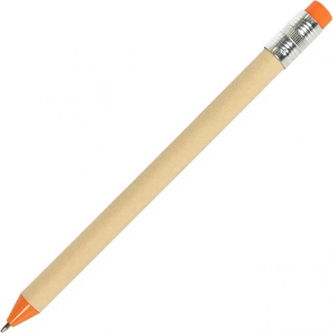 Ручка картонная шариковая Neopen N12, бежевая с оранжевым фото 1
