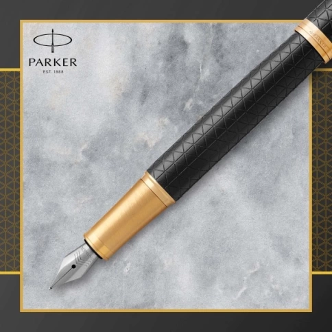 Ручка перьевая Parker IM Premium F323 (1931646) Black GT F перо сталь нержавеющая подар.кор. фото 6