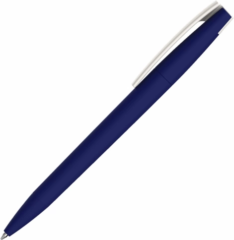 Ручка пластиковая шариковая Vivapens ZETA SOFT, тёмно-синяя с белым фото 2