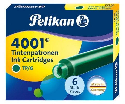 Картридж Pelikan INK 4001 TP/6 (PL300087) Dark-Green чернила для ручек перьевых (6шт) фото 1