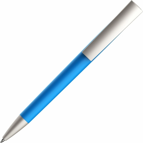 Ручка пластиковая шариковая Vivapens ZETA COLOR, голубая с серебристым фото 2