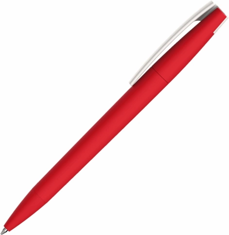 Ручка пластиковая шариковая Vivapens ZETA SOFT, красная с белым фото 2