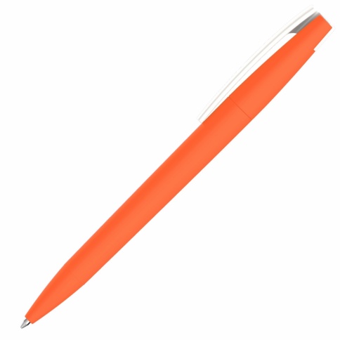 Ручка пластиковая шариковая Vivapens ZETA SOFT, оранжевая с белым фото 2