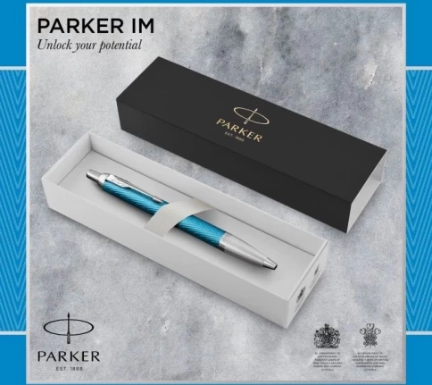 Ручка шариков. Parker IM Premium K318 (2143645) Blue Grey CT M; син. черн.; подар.кор. фото 8