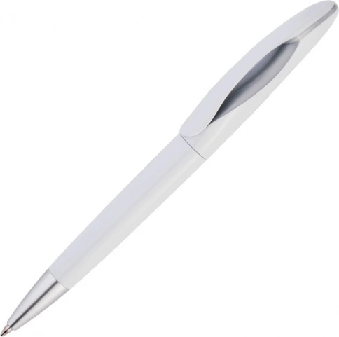 Ручка пластиковая шариковая Vivapens OKO, белая с серым фото 1