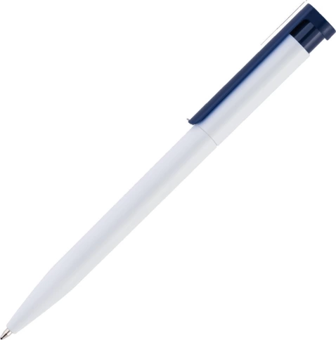Ручка пластиковая шариковая Vivapens CONSUL, белая с тёмно-синим фото 2