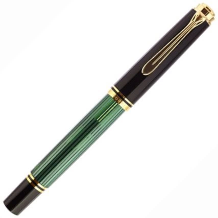 Ручка перьевая Pelikan Souveraen M 600 (PL980011) Black Green GT F перо золото 14K покрытое родием подар.кор. фото 2