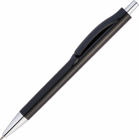 Ручка пластиковая шариковая Vivapens IGLA CHROME, чёрная фото 1