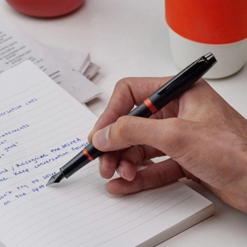 Ручка перьевая Parker IM Vibrant Rings F315 (2172943) Flame Orange PVD; F сталь нержавеющая; подар.коробка. фото 5