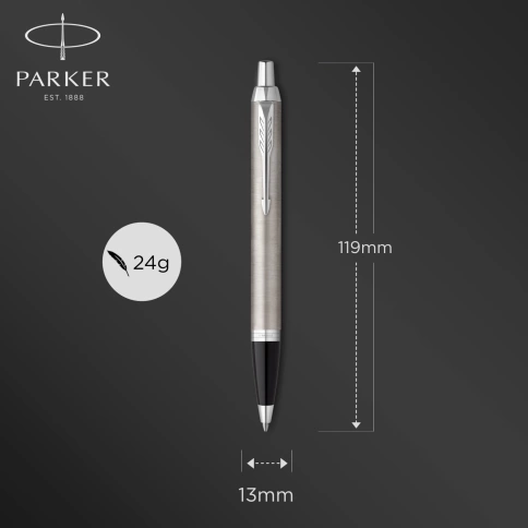 Ручка шариков. Parker IM Essential K319 (2143631) Brushed Metal CT M; син. черн.; подар.кор. фото 3